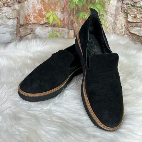 Vince Black Suede Crepe Sole Slip-On Loafers, 8 - Picture 6 of 11